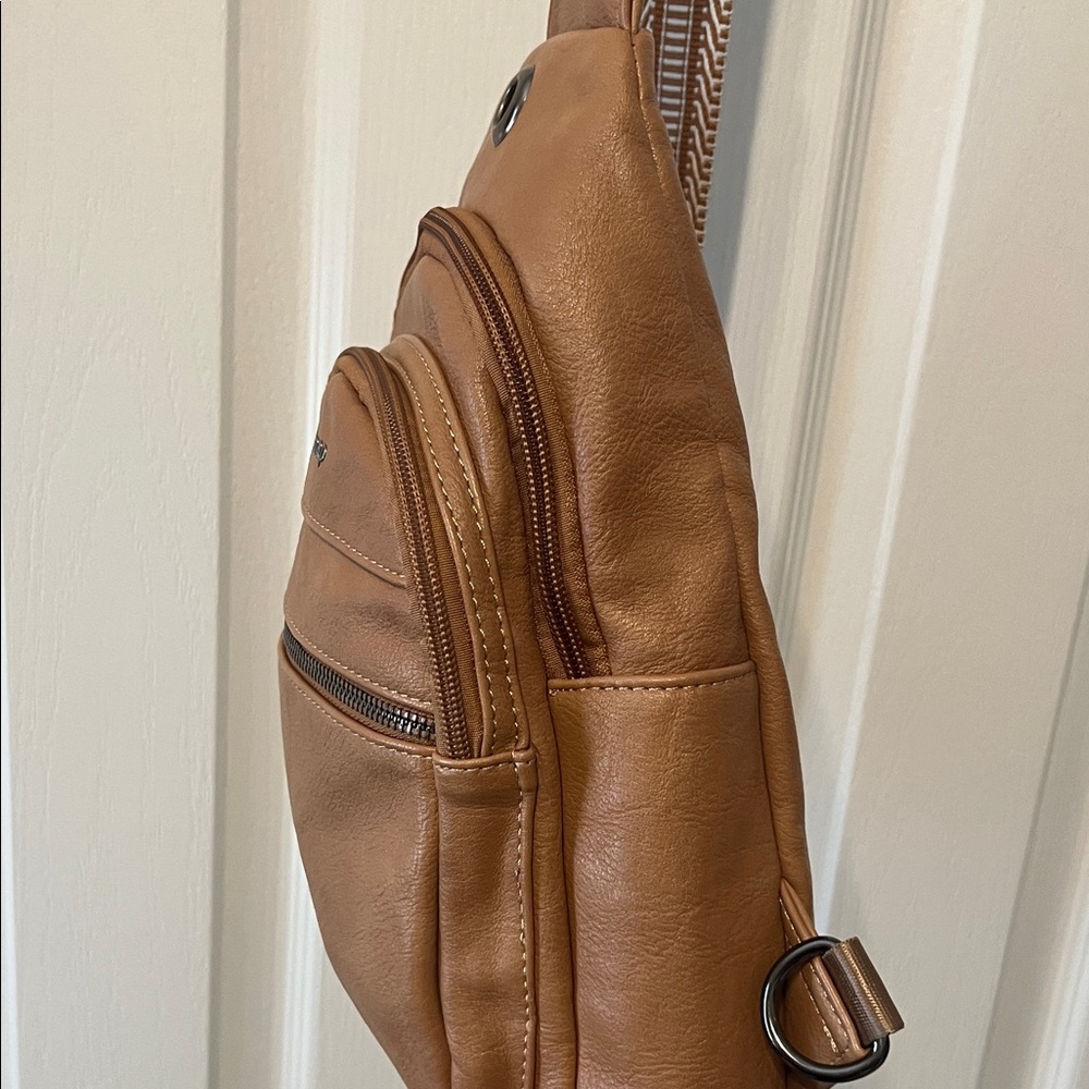 Latmap Elegant Tan/ White Crossbody Bag-Women’s-Adjustable Strap- - Picture 11 of 16